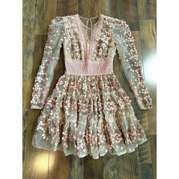 Bronx and Banco Megan Mini Dress in Rose Floral Size XS - Picture 2 of 4